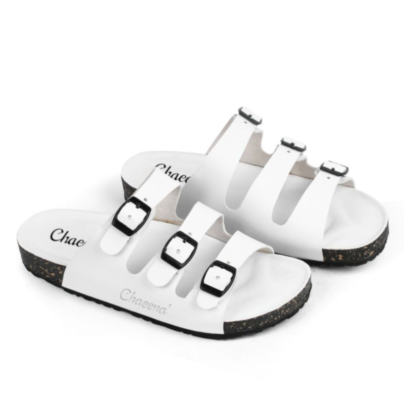 Sandal Slide/Sandal Selop Pria/Sandal Unisex/ Sandal Briken Pria-Wanita b3 putih