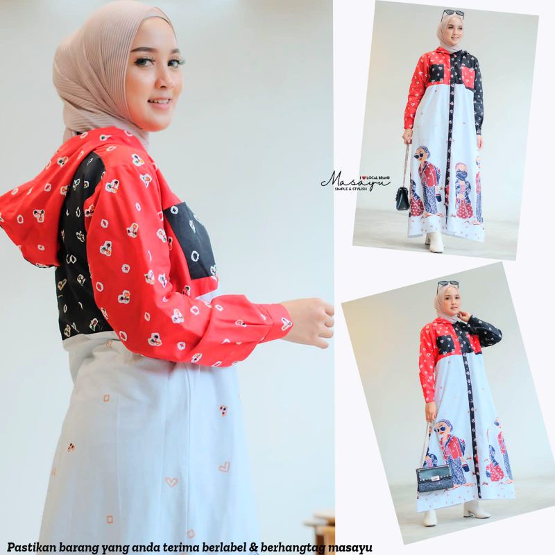 gamis batik variasi hoodie
