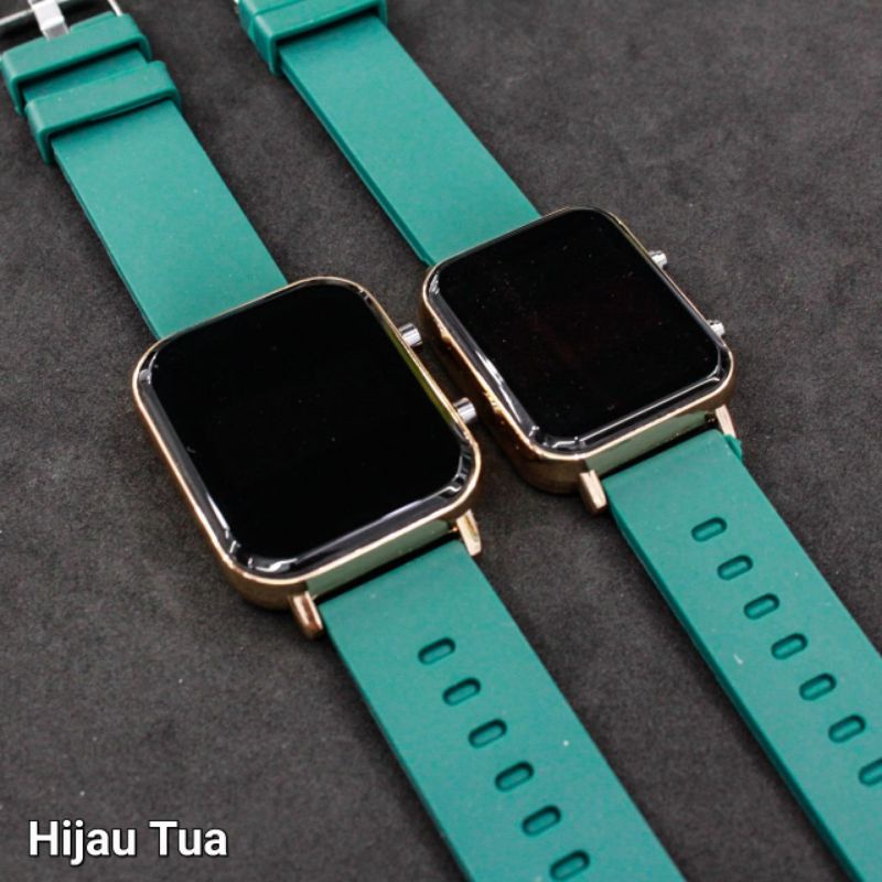 JAM TANGAN PRIA WANITA CEWEK LED WATCH RUBBER WARNA TOP QUALlTY