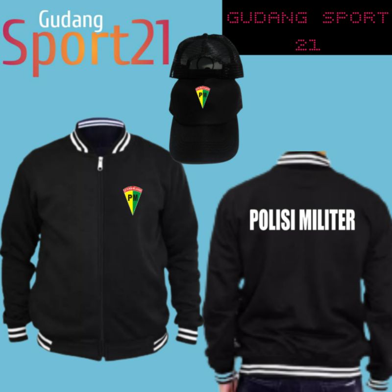jaket baseball polisi militer fre topi jaket polisi militer