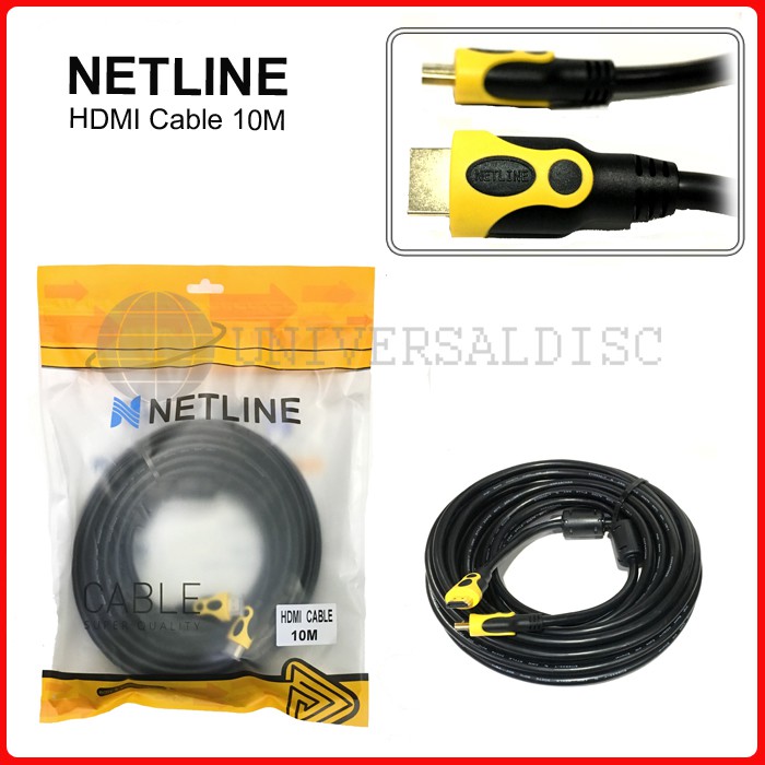 Kabel HDMI 10M NETLINE Gold Plated-HDMI 10 Meter