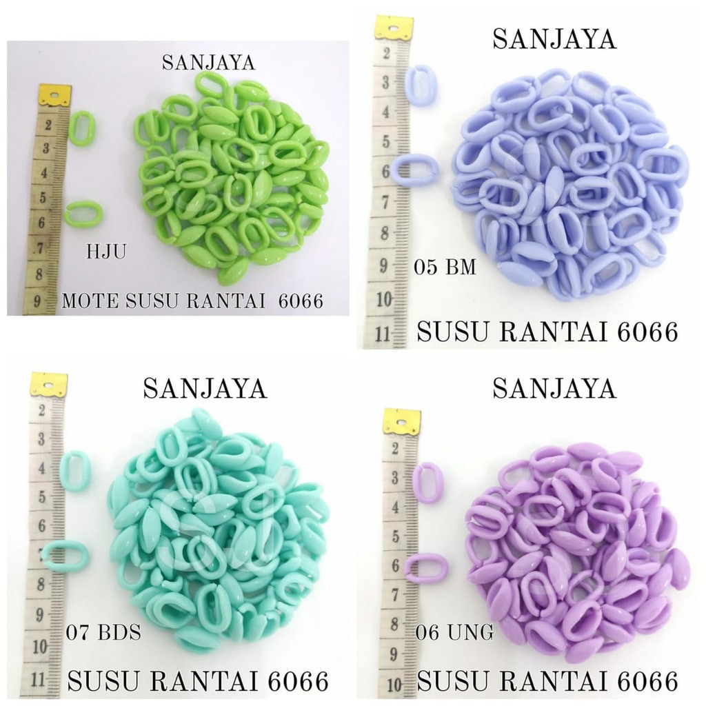 RANTAI SUSU / RANTAI SUSUN / RANTAI PLASTIK WARNA WARNI / STRAP MASKER / CONNECTOR MASKER / MOTE SUSU RANTAI 6066