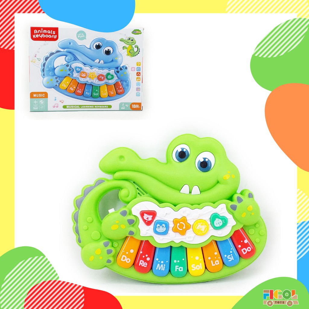 Mainan Bayi Piano Buaya MTK011 Animal Keyboard