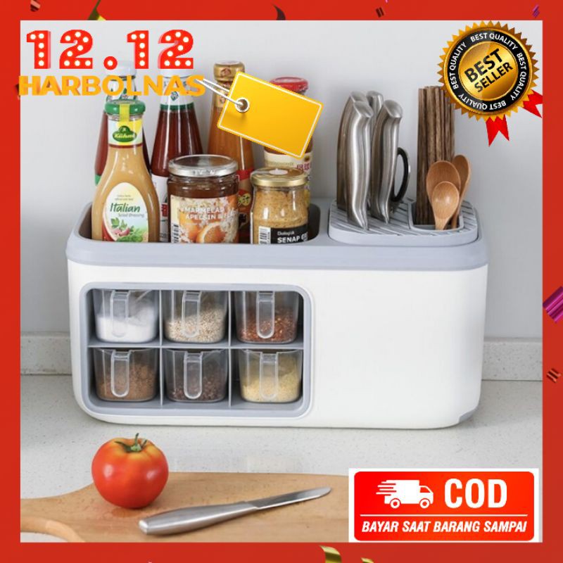  Rak  Bumbu  Dapur  Serbaguna 6 Laci Multifunctional Kitchen 