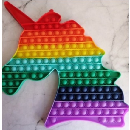 JGW-[✅COD] Pop it jumbo mainan pop it push fidget bubble toy mainan anak2 FREE KELERENG-UNICORN JUMBO 45CM