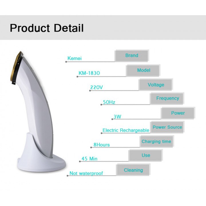 KEMEI KM-1830 4 In1 Pro Rechargeable Electric Hair Clipper Trimmer