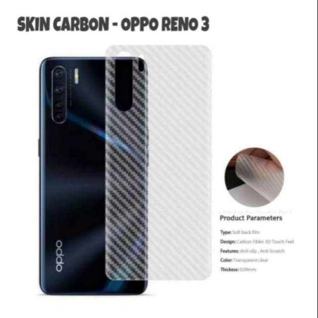 Skin Carbon Oppo Reno 3 Back Skin Handphone