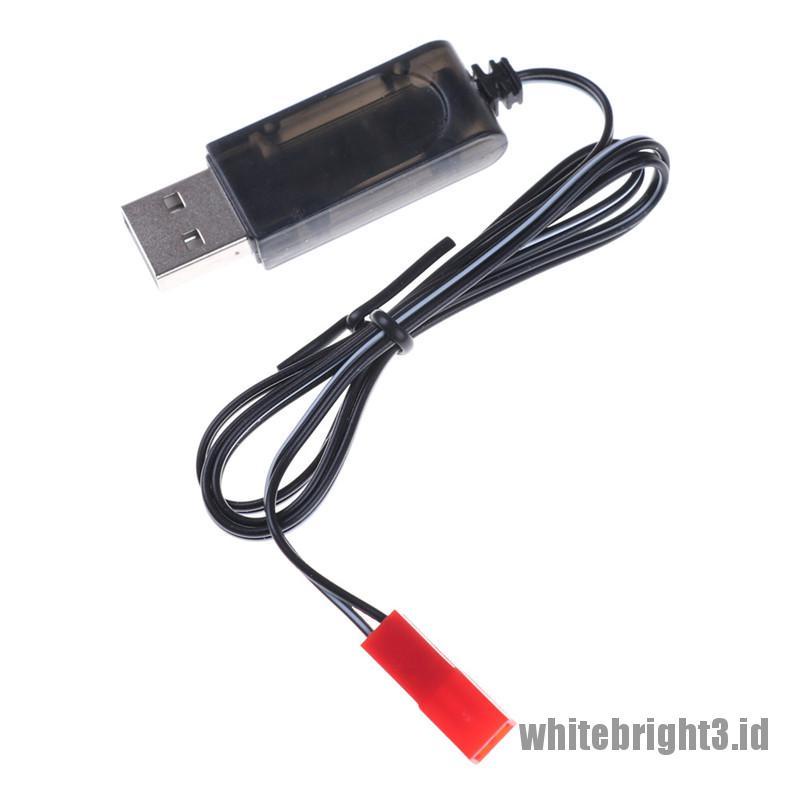 (white3) Kabel Adapter Charger USB 3.7V Warna Hitam Untuk Sky Viper Drone Helicopter