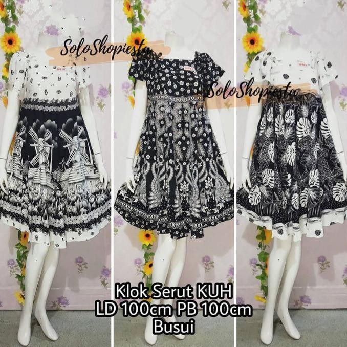 Best Seller # Daster Klok Serut Warna Kencana Ungu