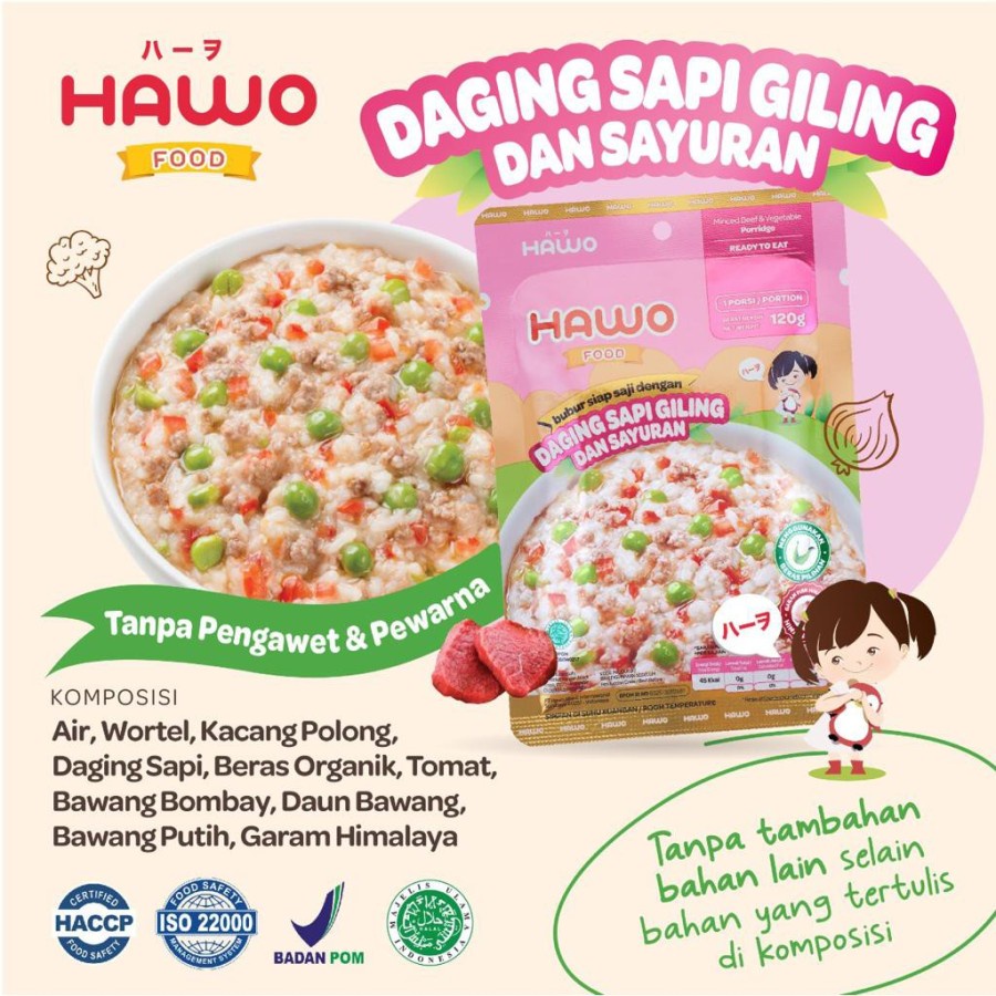 Hawofood Bubur Siap Saji Rasa (Salmon, Sup Jagung)