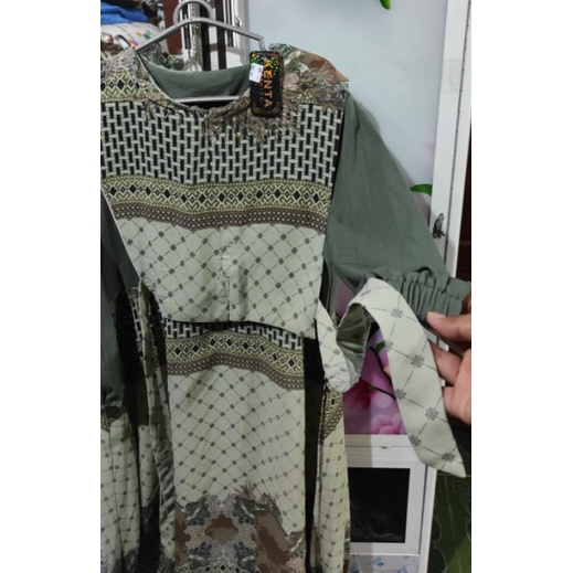 WDAqifa Fashion Gamis KENTA Model Vest Crop Malay Ada Tali Ready Hijau Mint