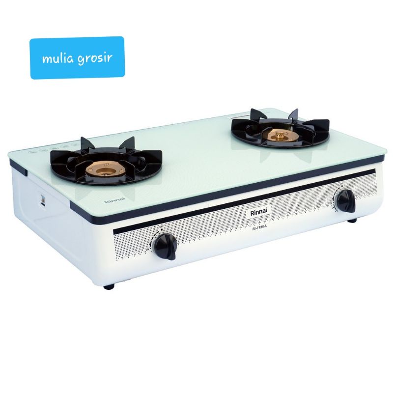 Kompor Rinnai Kaca RI 712 GA White / Kompor Gas Rinnai Kaca RI 712 GA Putih