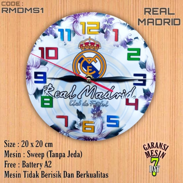 Jam Dinding REAL MADRID FC SWEPP Team Club Klub Sepak bola HALUS