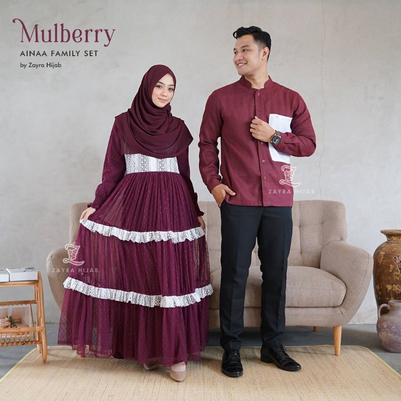 AINAA SET COUPLE//ZAYRA HIJAB//AINAA DRESS//KOKO AINAA//MULBERRY