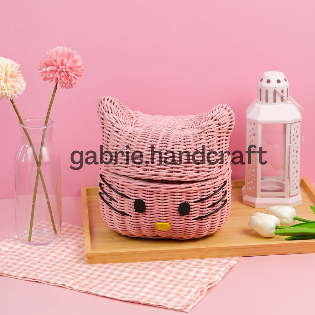 

ROTAN PINK HELLO KITTY -TEMPAT HADIAH ULANG TAHUN/SOUVENIR MANYUE/ONE MONTH