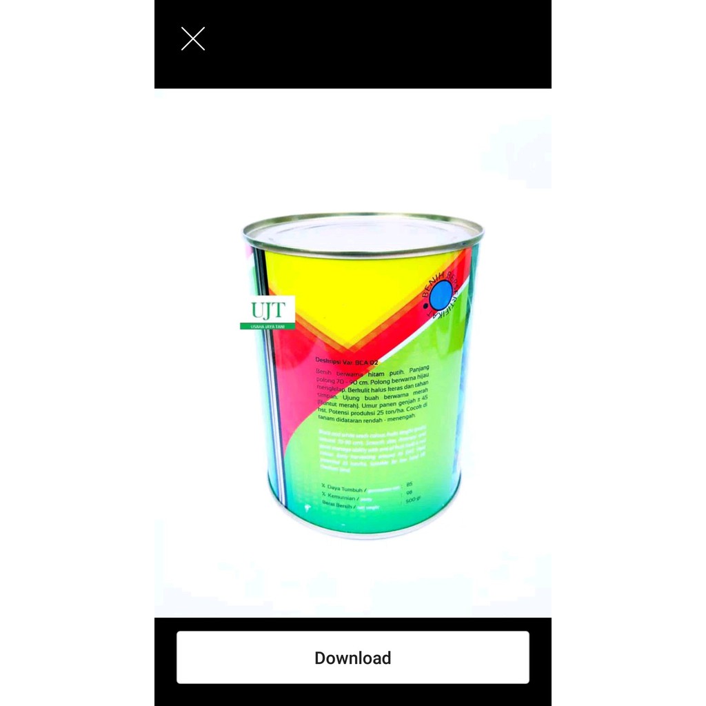 bibit benih kacang panjang katrina kemasan kaleng 500 gram Disko