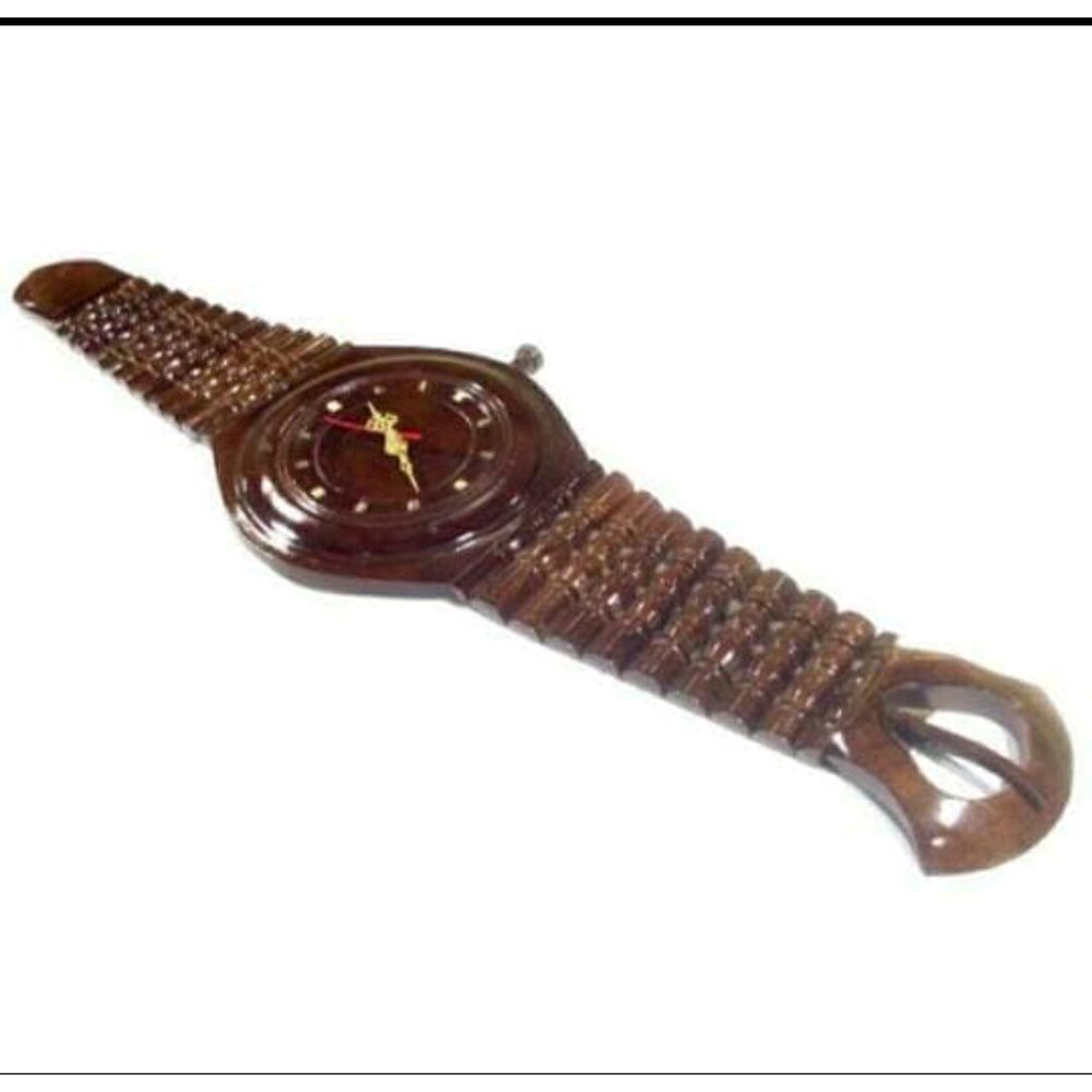 JAM DINDING MODEL JAM TANGAN UKURAN BESAR BAHAN KAYU JATI HARGA MURAH Termurah