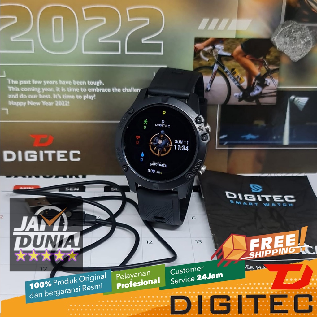 DIGITEC ORIGINAL - RS SMARTWATCH DIGITEC GATOT KACA HITAM SMARTWATCH Jam Tangan Pria DIGITAL TR