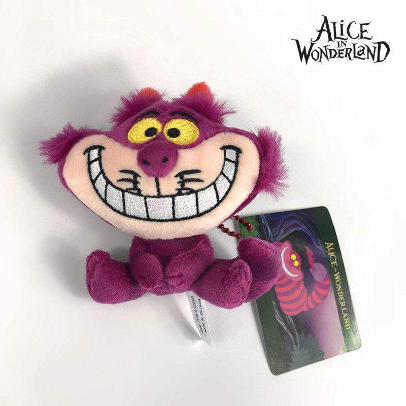 10cm Alice's In Wonderland Cheshire Cat Plush Stuffed Keychain Pendant Toy Kids Gift