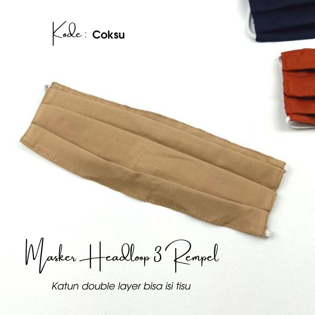 Masker kain katun double isi filter tissue 3 Rempel