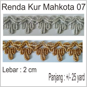 Renda Kur Mahkota Emas Perak no 7