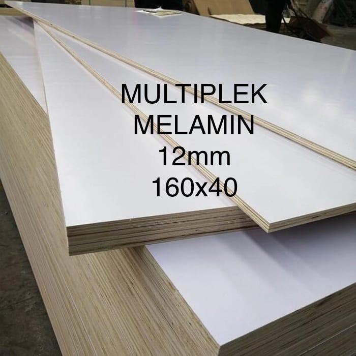 Triplek / Multiplek melamin putih 12mm (150x40)cm, melaminto plywood, white