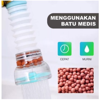 Sambungan Keran Air Kipas Kincir Putar Flexible Faucet Anti Splash Kepala Wastafel - Saringan Kran Air Filter Aerator 360 Derajat Flexibel