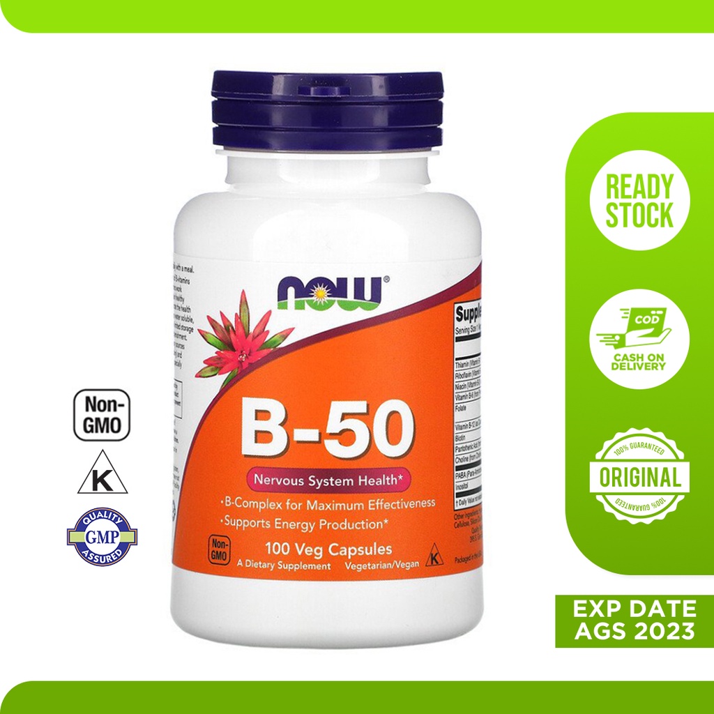 Jual Vitamin Suplemen B-50 B-complex Now 100 Veg Kapsul | Shopee Indonesia