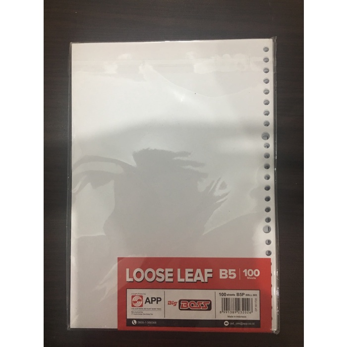 

kertas- loose leaf b5 polos isi 100 / isi binder b5 -kertas.