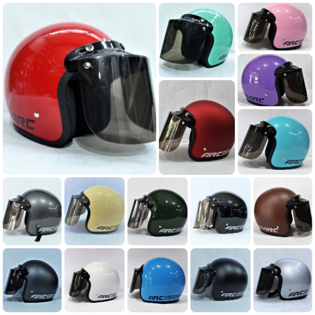 Helm Bogo ARC Polos KACA DATAR BENING/CLEAR Dewasa Pria  Dan Wanita