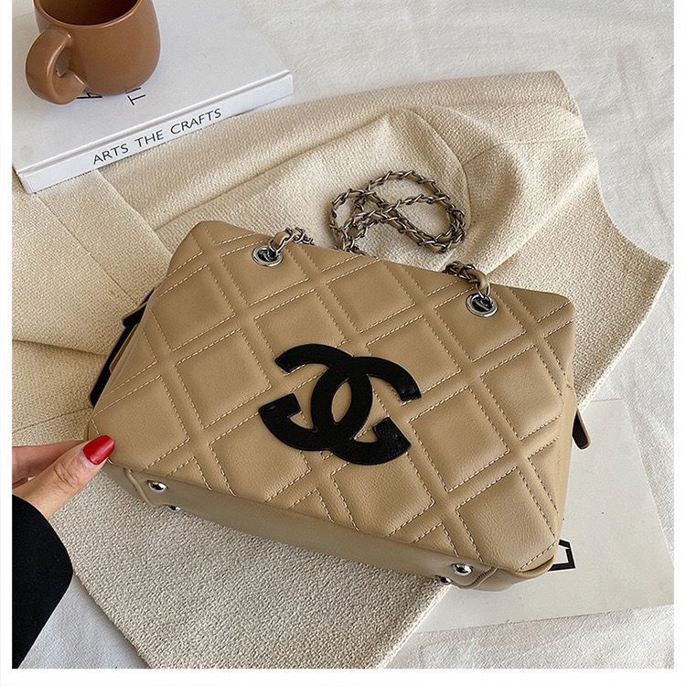 BJ15397 - BLACK/BROWN/KHAKI/WHITE CC - TAS BAHU SHOULDERBAG TALI RANTAI HANDBAG SLEMPANG WANITA FASHION IMPORT MODIS ELEGAN TERMURAH TERLARIS TERBARU BAGSTORE JAKARTA TAS BATAM EL5397