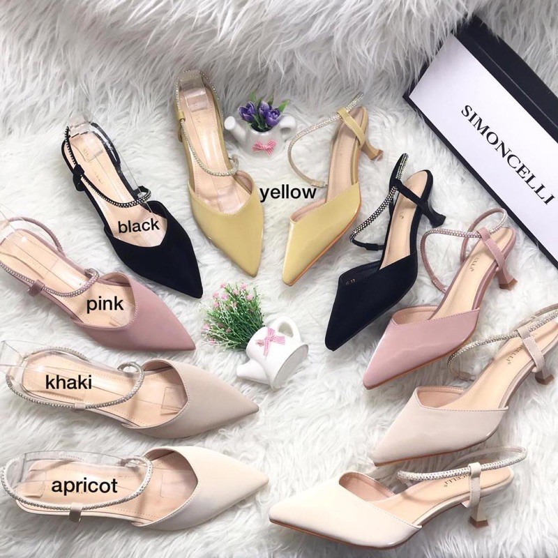 Strap heels by Simoncelli ankle strap blink sepatu wanita hak tinggi casual tali glossy