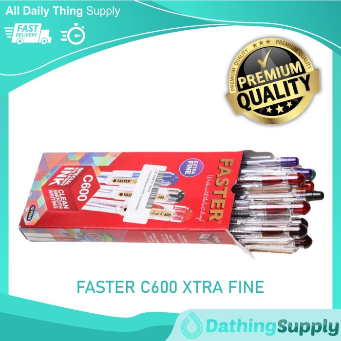

Aman Pulpen Faster C600 Ballpoint / Pena Pen 0.7Mm Isi 12 Pcs Diskon