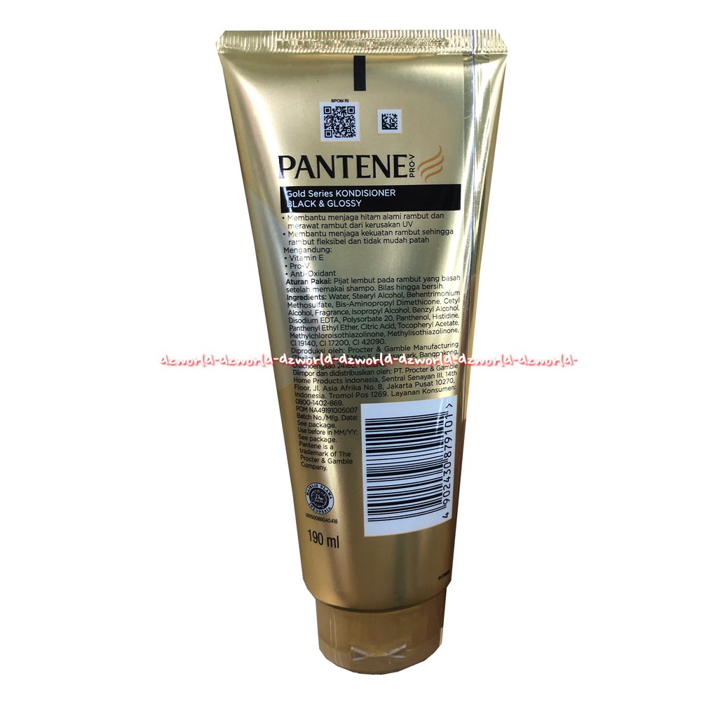 Pantene Gold Series Black &amp; Glossy Smooth Sleek Strong Thick Conditioner 190ml Konditoner Pentin