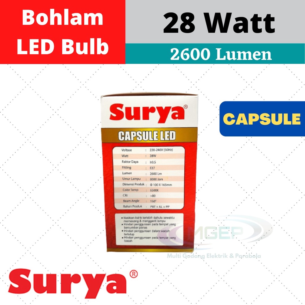 Lampu LED Surya Capsule New 28 Watt 28 W Putih Cool Daylight Original