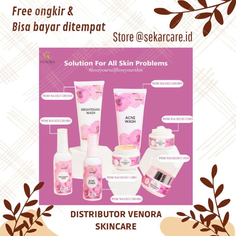 TERLARIS ! PAKET VENORA BEAUTY SKINCARE mengobati jerawat dan mencerahkan bikin glowing BPOM