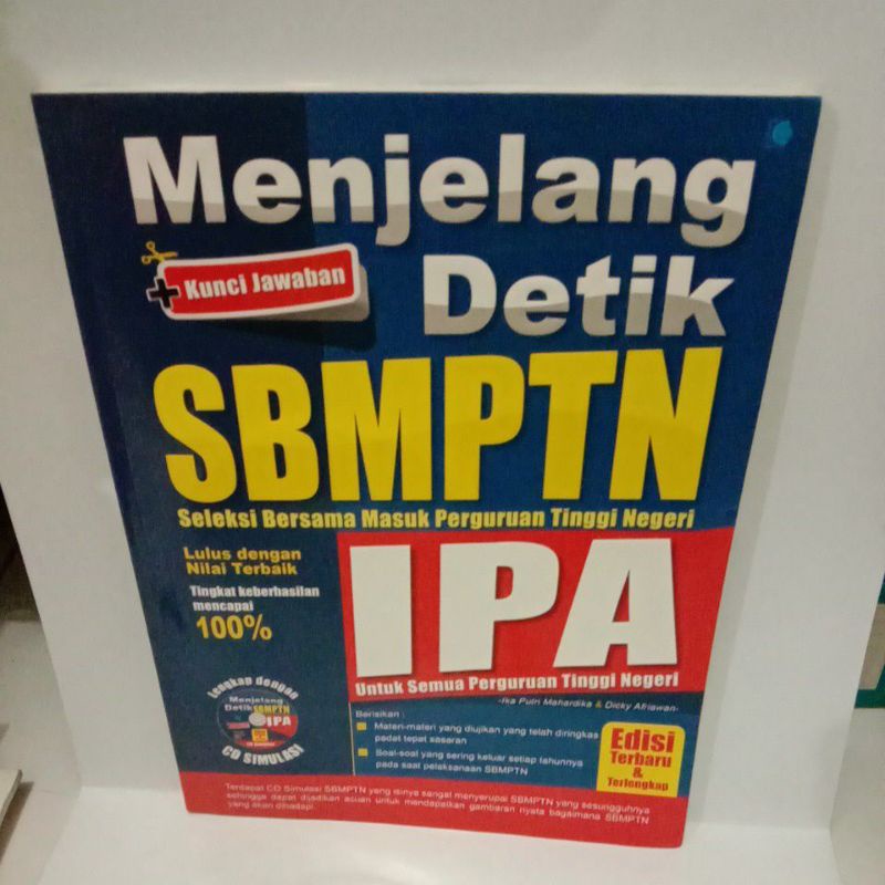 

BUKU MENJELANG DETIK SBMPTN IPA EDISI TERBARU & TERLENGKAP +CD SIMULASI