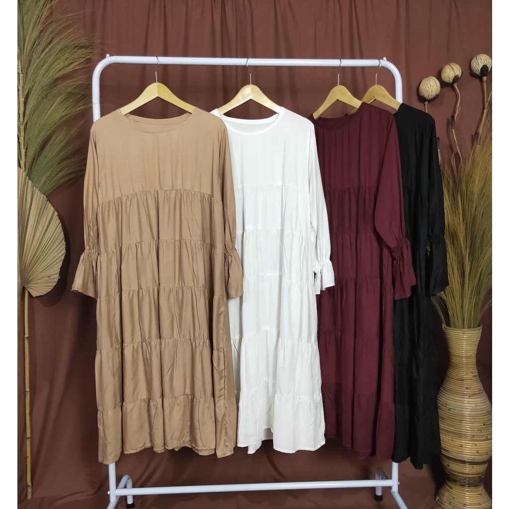 Tunik Ruffle Zahra Long Tunik Fashion Muslim Wanita