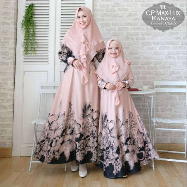 Gamis Syari Couple ibu dan anak Cp Mom Kids kanaya Tosca TL Ghamis Ibu dan Anak Maxmara Lux Tosca