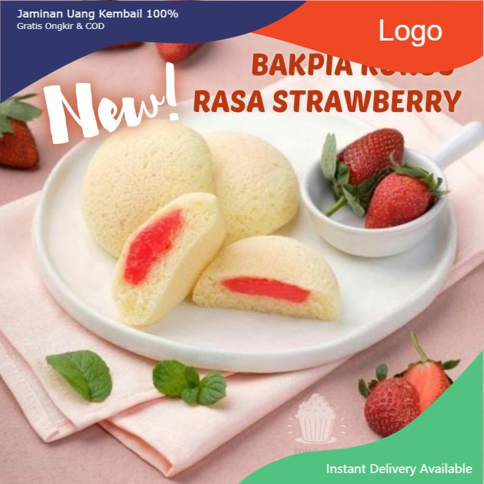 

MAKANAN KHAS SNACKS BAKPIA KUKUS TUGU JOGJA RASA STRAWBERRY TERBARU