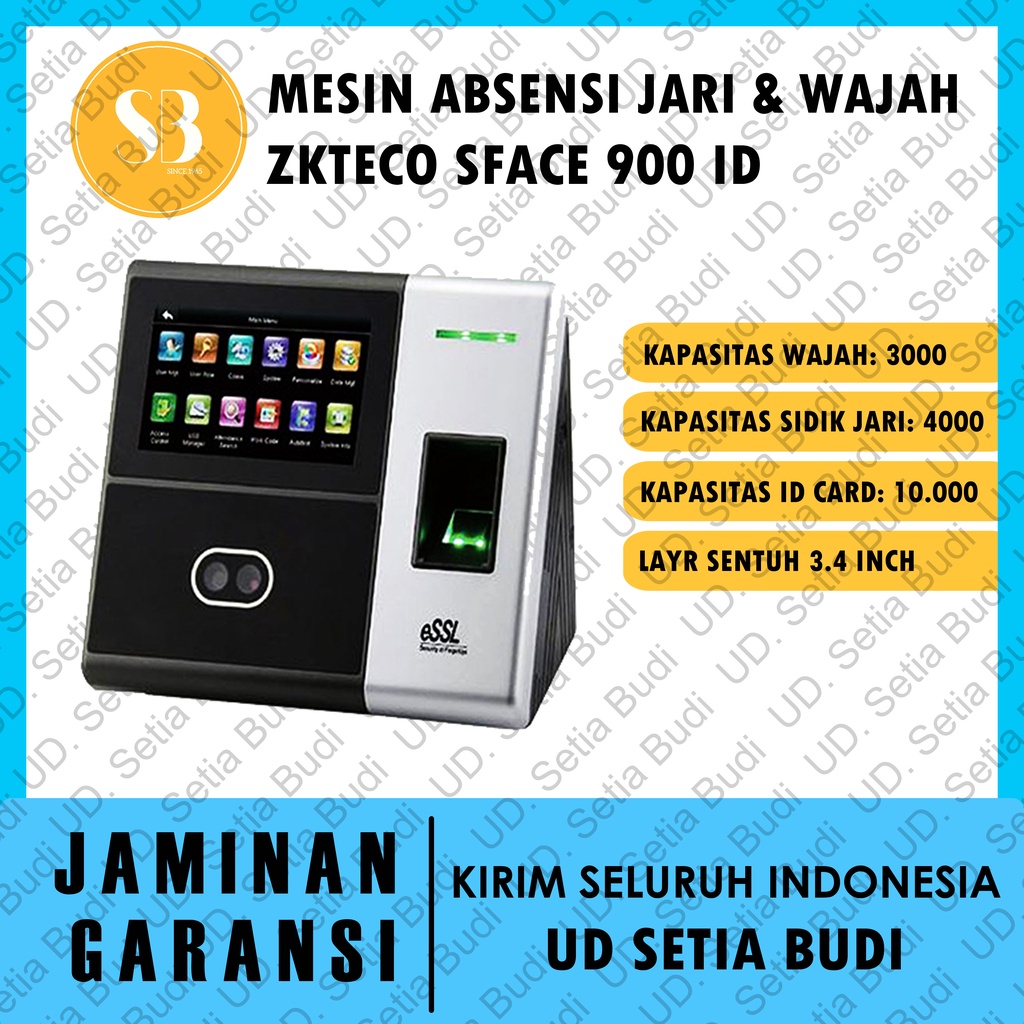 ZKTeco SFace 900 ID Absensi + Access Control Jari &amp; Wajah / SFace900