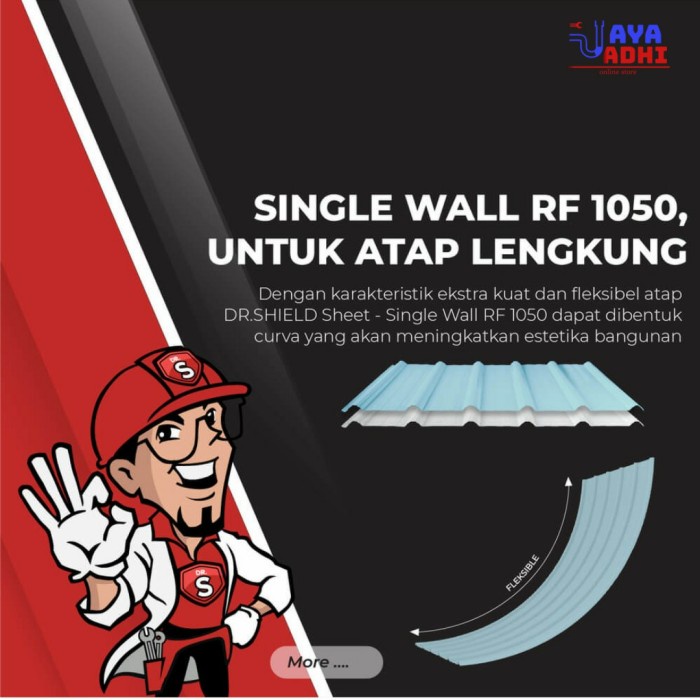 Atap uPVC Dr. SHIELD Single Wall kanopi dingin rooftop formax