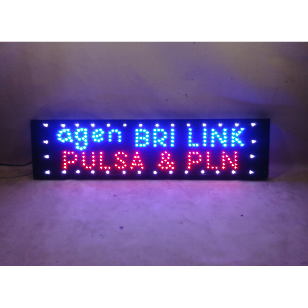 Tulisan lampu led / led sign agen brilink pulsa pln baru new