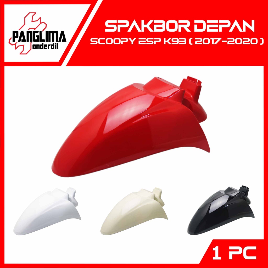 Spakbor Depan Scoopy eSP K93 2017-2018-2019-2020 Merah-Putih-Hitam-Crem-Krem-Cream-Krem Spakboard-Slebor-Spak Bor-Board-Cecepet Front