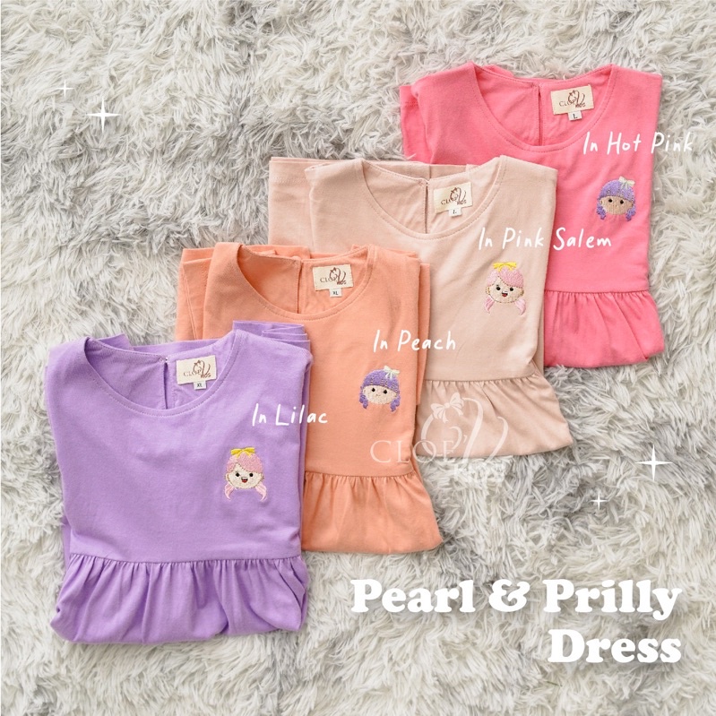 CLOEVKIDS - Mermaid Dress Casual Anak Pakaian Harian Cantik Terusan Lengan Pendek Cewek Anggun
