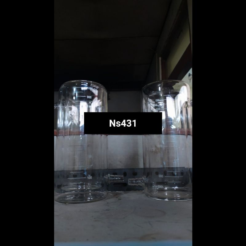 beaker glass 1000 ml pyrex, jacketed