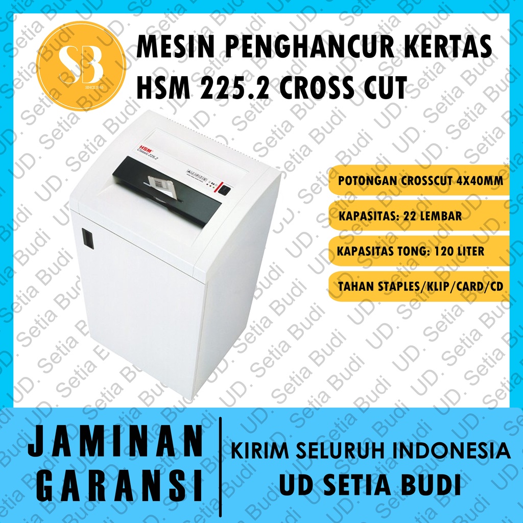 Mesin Penghancur Kertas HSM 225.2 Cross Cut 3.9 x 40 mm