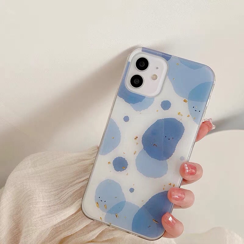 Pola Batu Biru Casing Ponsel IPhone 12 13 11 Pro Max X Xs Max Xr 7 8 Plus Lbxl