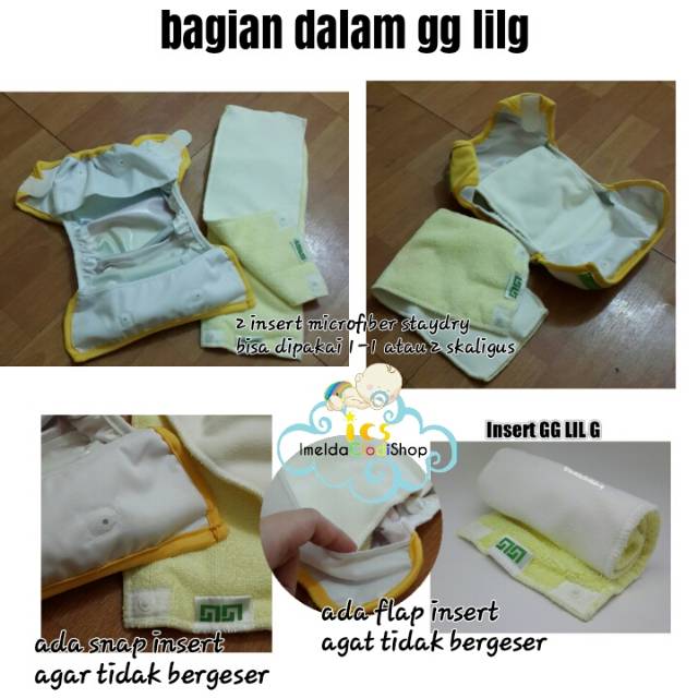 [Paket] isi 6 Clodi gg lil g newborn polos motif SNI bergaransi