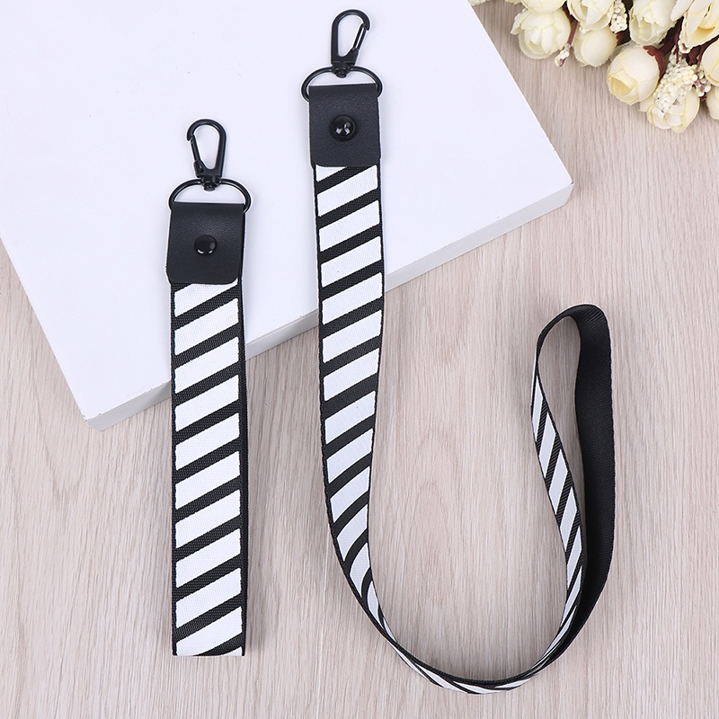 (LUCKID) Tali Lanyard Motif Garis-Garis Untuk Kartu ID / Handphone